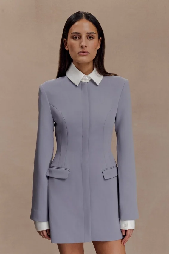 Gretchen Suiting Mini Dress – Grey Gretchen Suiting Mini Dress – Grey