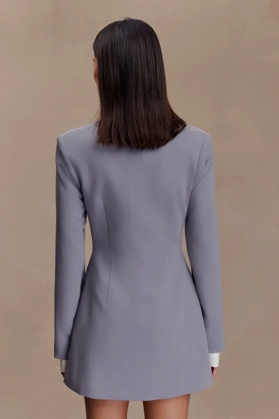 Gretchen Suiting Mini Dress – Grey Gretchen Suiting Mini Dress – Grey