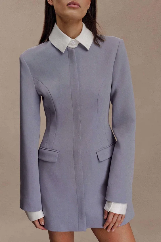 Gretchen Suiting Mini Dress – Grey Gretchen Suiting Mini Dress – Grey