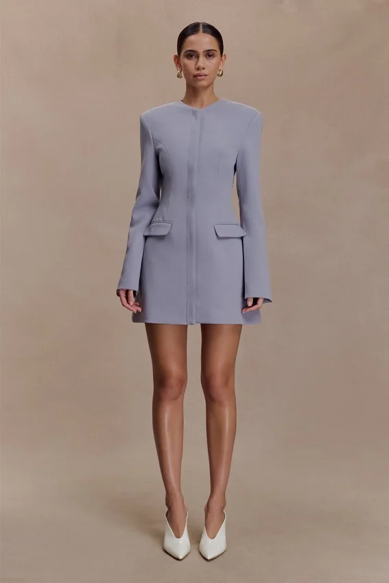Gretchen Suiting Mini Dress – Grey Gretchen Suiting Mini Dress – Grey