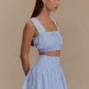 Gretel Hem Mini Skirt – Blue Pinstripe Gretel Hem Mini Skirt – Blue Pinstripe