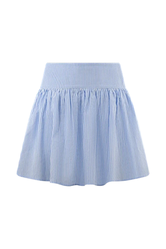 Gretel Hem Mini Skirt – Blue Pinstripe Gretel Hem Mini Skirt – Blue Pinstripe