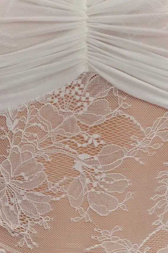 Guinevere Lace And Mesh Top – Ivory Guinevere Lace And Mesh Top – Ivory