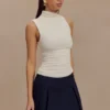 Hadleigh Sleeveless Slinky Top – Ivory