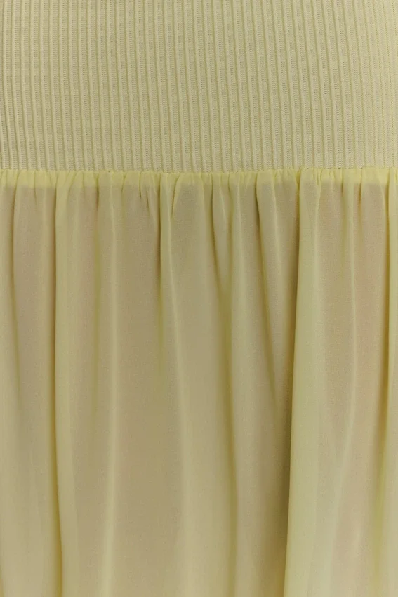 Haille Knit Chiffon Maxi Dress – Lemon Haille Knit Chiffon Maxi Dress – Lemon