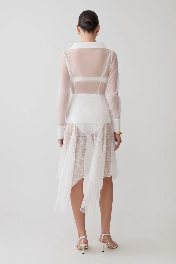 Haime Lace Hankie Midi Skirt – Ivory Haime Lace Hankie Midi Skirt – Ivory