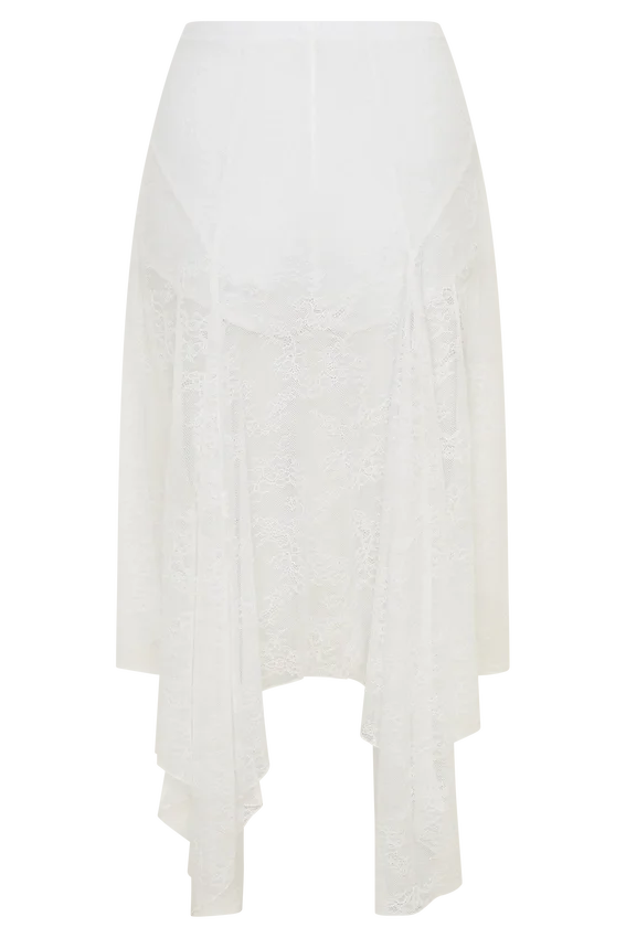 Haime Lace Hankie Midi Skirt – Ivory Haime Lace Hankie Midi Skirt – Ivory