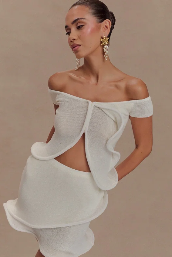 Haisley Off Shoulder Knit Top – Ivory Haisley Off Shoulder Knit Top – Ivory