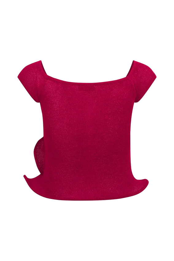 Haisley Off Shoulder Knit Top – Raspberry Haisley Off Shoulder Knit Top – Raspberry