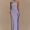 Hallie One Shoulder Bow Maxi Dress – Lilac Hallie One Shoulder Bow Maxi Dress – Lilac