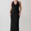Hana Slinky Plunge Maxi Dress – Black Hana Slinky Plunge Maxi Dress – Black