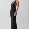 Hana Slinky Plunge Maxi Dress – Black Hana Slinky Plunge Maxi Dress – Black