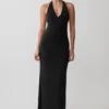 Hana Slinky Plunge Maxi Dress – Black Hana Slinky Plunge Maxi Dress – Black