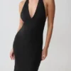 Hana Slinky Plunge Maxi Dress – Black Hana Slinky Plunge Maxi Dress – Black