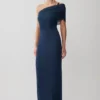 Hanh One Shoulder Mesh Maxi Dress – Ink Blue
