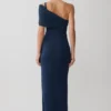 Hanh One Shoulder Mesh Maxi Dress – Ink Blue