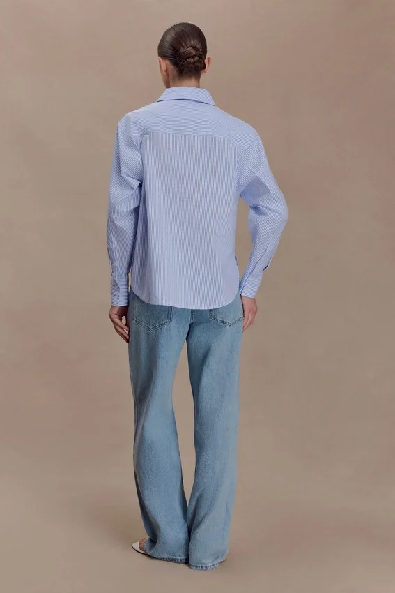 Hansen Oversized Shirt – Blue Pinstripe Hansen Oversized Shirt – Blue Pinstripe