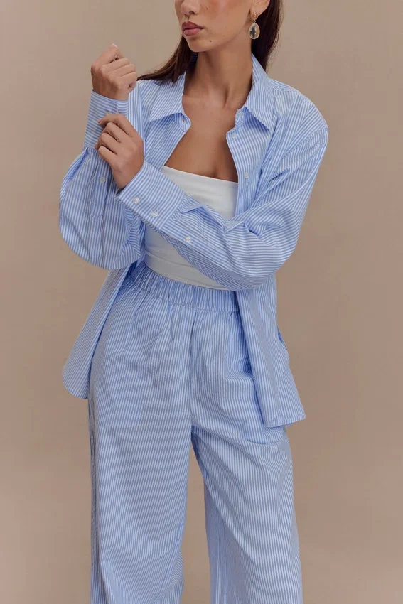 Hansen Oversized Shirt – Blue Pinstripe Hansen Oversized Shirt – Blue Pinstripe
