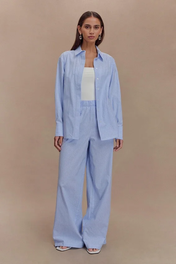 Hansen Oversized Shirt – Blue Pinstripe Hansen Oversized Shirt – Blue Pinstripe
