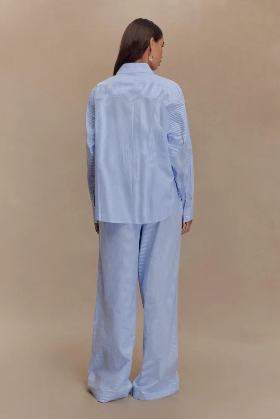 Hansen Oversized Shirt – Blue Pinstripe Hansen Oversized Shirt – Blue Pinstripe