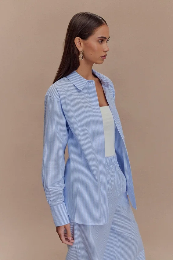 Hansen Oversized Shirt – Blue Pinstripe Hansen Oversized Shirt – Blue Pinstripe
