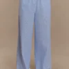 Hansen Wide Leg Pants – Blue Pinstripe
