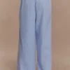 Hansen Wide Leg Pants – Blue Pinstripe