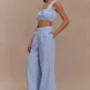 Hansen Wide Leg Pants – Blue Pinstripe