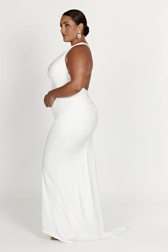 Harper One Shoulder Gown – White Harper One Shoulder Gown – White
