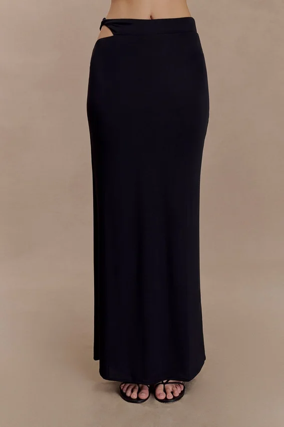 Haven Slinky Twist Midi Skirt – Black Haven Slinky Twist Midi Skirt – Black