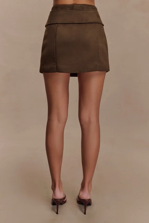 Hayes Faux Suede Belted Mini Skirt – Chocolate Hayes Faux Suede Belted Mini Skirt – Chocolate