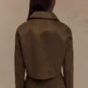 Hayes Faux Suede Collared Jacket – Chocolate