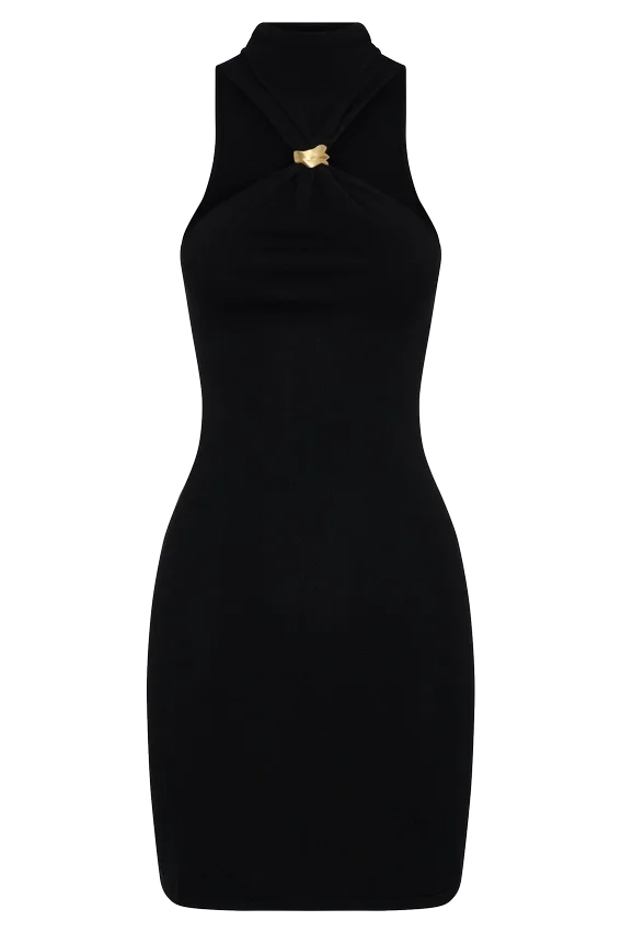 Hector Halter Neck Knit Mini Dress – Black Hector Halter Neck Knit Mini Dress – Black