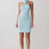 Hector Halter Neck Knit Mini Dress – Blue Hector Halter Neck Knit Mini Dress – Blue