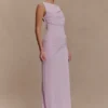 Henley Slinky Drape Maxi Dress – Baby Pink