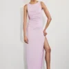 Henley Slinky Drape Maxi Dress – Baby Pink