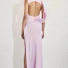 Henley Slinky Drape Maxi Dress – Baby Pink