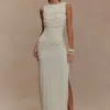Henley Slinky Drape Maxi Dress – Ivory