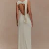 Henley Slinky Drape Maxi Dress – Ivory