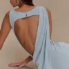 Henley Slinky Drape Maxi Dress – Pale Blue Henley Slinky Drape Maxi Dress – Pale Blue