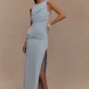 Henley Slinky Drape Maxi Dress – Pale Blue Henley Slinky Drape Maxi Dress – Pale Blue