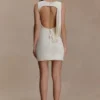 Henley Slinky Drape Mini Dress – Ivory