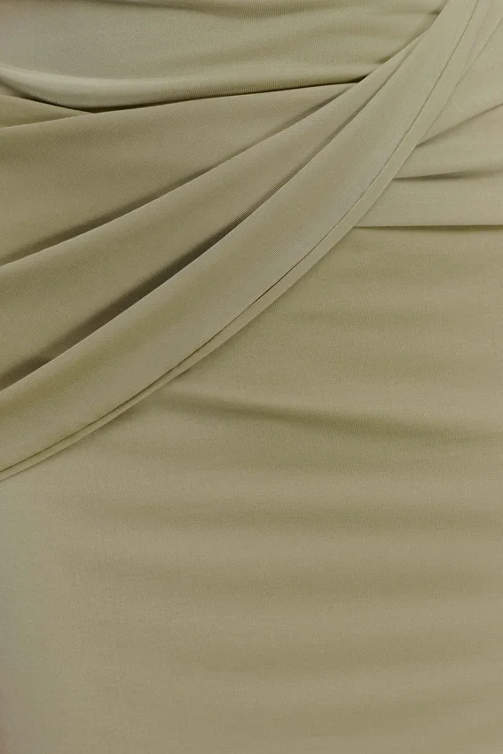 Henley Slinky Drape Mini Dress – Sage Henley Slinky Drape Mini Dress – Sage