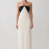Hien Sequin Halter Maxi Dress – Black/Ivory Hien Sequin Halter Maxi Dress – Black/Ivory