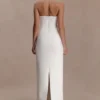 Hilda Embellished Strapless Maxi Dress – White