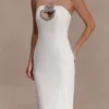 Hilda Embellished Strapless Maxi Dress – White