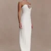 Hilda Embellished Strapless Maxi Dress – White