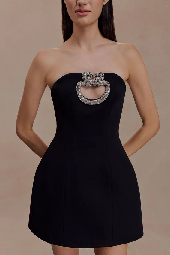 Hilda Embellished Strapless Mini Dress – Black Hilda Embellished Strapless Mini Dress – Black