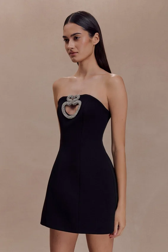 Hilda Embellished Strapless Mini Dress – Black Hilda Embellished Strapless Mini Dress – Black