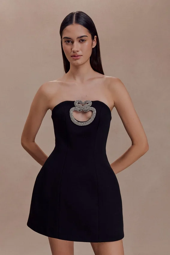 Hilda Embellished Strapless Mini Dress – Black Hilda Embellished Strapless Mini Dress – Black